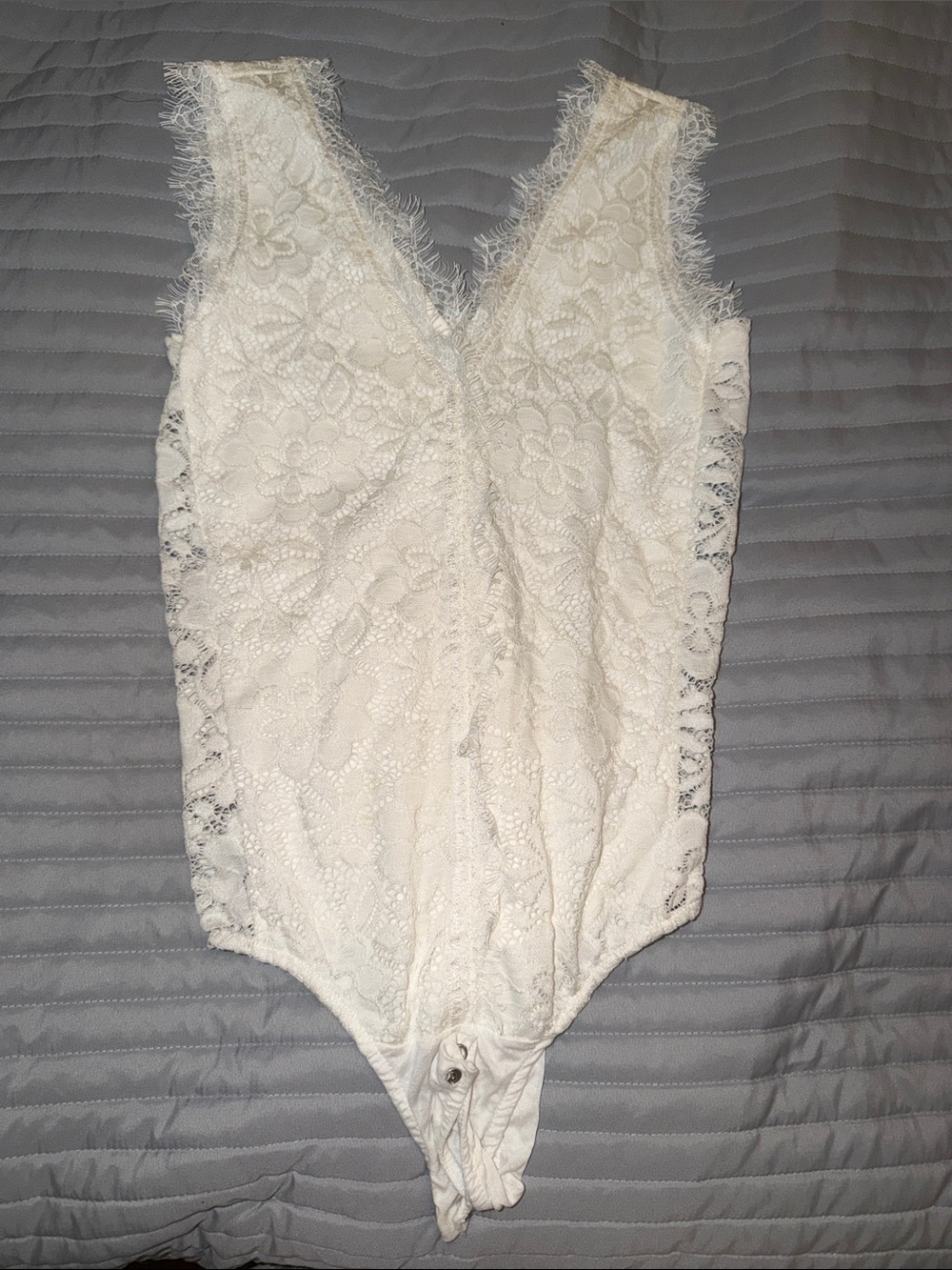 Lace V-Neck White Bodysuit Lynne brand (European)
